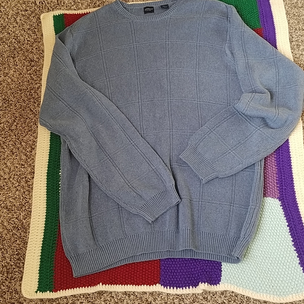 Arrow Blue Cotton Sweater Men's Sz XLT